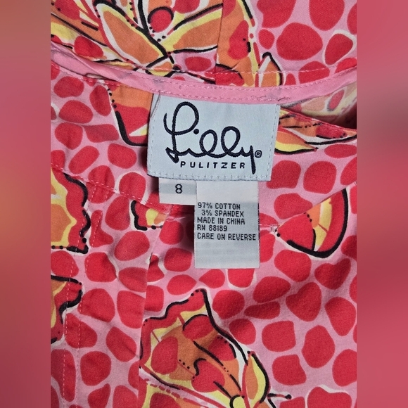 Vintage Lilly Pulitzer Butterfly Print Crapri Pants, Size 8 - Picture 5 of 5